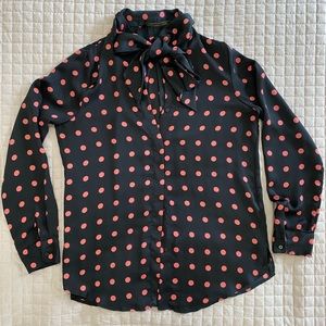 Zara Polka Dot Button Down - Size: XS